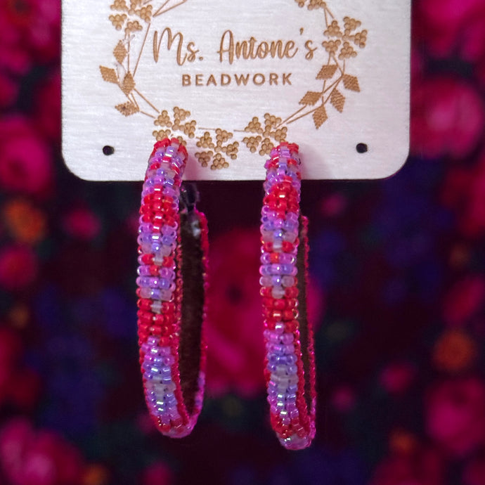 Beaded wrapped hoops