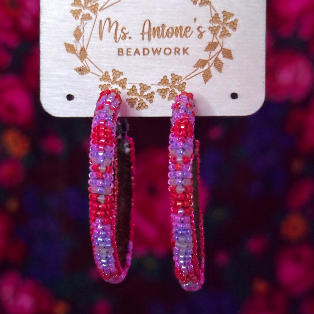 Beaded wrapped hoops